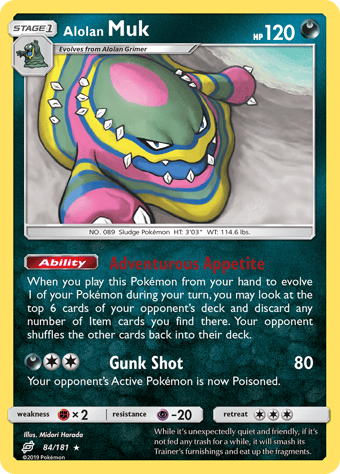 Alolan Muk Team Up Pokemon Card