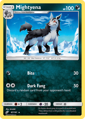 Mightyena Team Up Pokemon Card