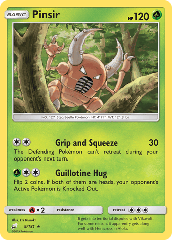Pinsir Team Up Pokemon Card