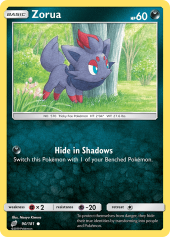 Zorua Team Up Pokemon Card