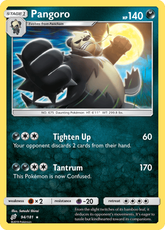 Pangoro Team Up Pokemon Card
