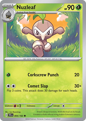 Nuzleaf Temporal Forces Pokemon Card