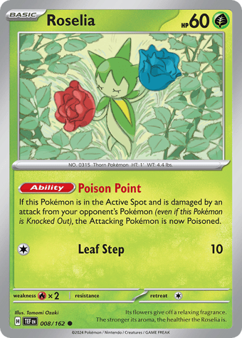 Roselia Temporal Forces Pokemon Card