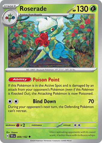 Roserade Temporal Forces Pokemon Card