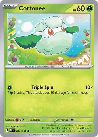 Cottonee Temporal Forces Pokemon Card