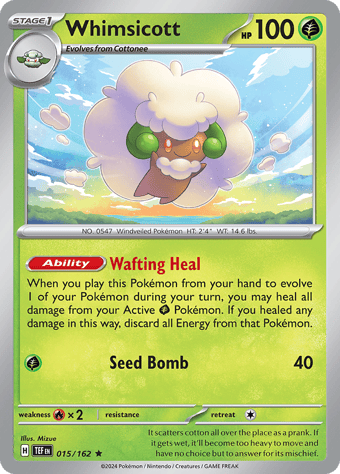 Whimsicott Temporal Forces Pokemon Card