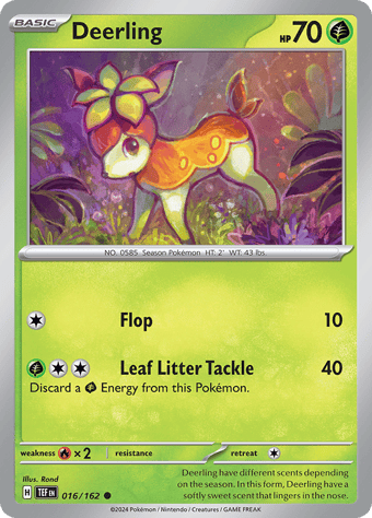 Deerling Temporal Forces Pokemon Card