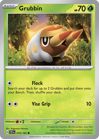 Grubbin Temporal Forces Pokemon Card
