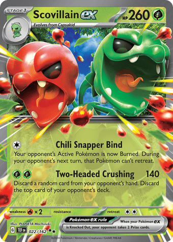 Scovillain ex Temporal Forces Pokemon Card