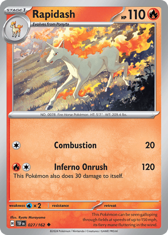 Rapidash Temporal Forces Pokemon Card