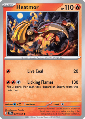 Heatmor Temporal Forces Pokemon Card