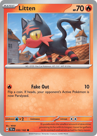 Litten Temporal Forces Pokemon Card