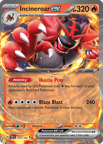 Incineroar ex Temporal Forces Pokemon Card
