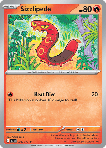 Sizzlipede Temporal Forces Pokemon Card
