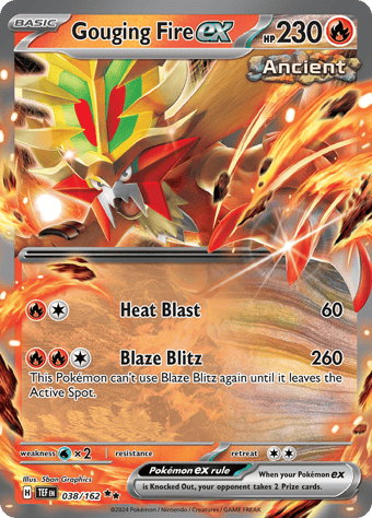Gouging Fire ex Temporal Forces Pokemon Card