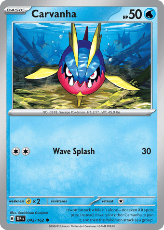 Carvanha Temporal Forces Pokemon Card