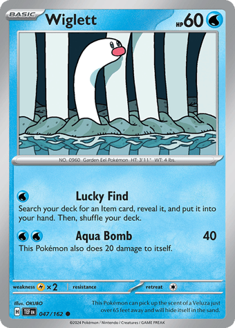 Wiglett Temporal Forces Pokemon Card