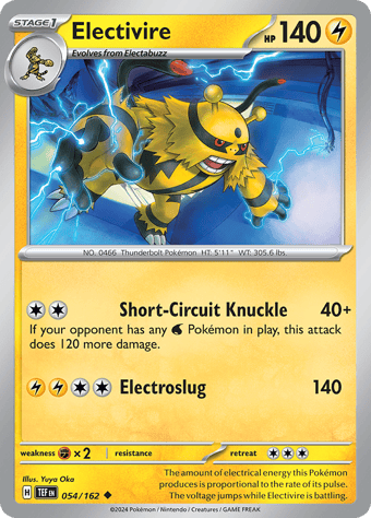 Electivire Temporal Forces Pokemon Card