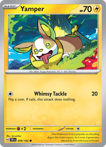 Yamper Temporal Forces Pokemon Card