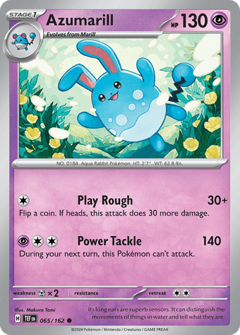 Azumarill Temporal Forces Pokemon Card