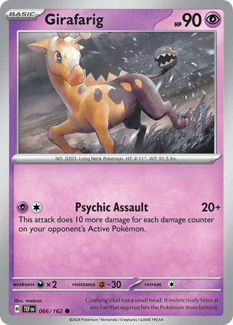 Girafarig Temporal Forces Pokemon Card