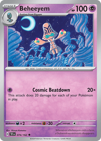 Beheeyem Temporal Forces Pokemon Card