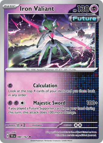 Iron Valiant Temporal Forces Pokemon Card