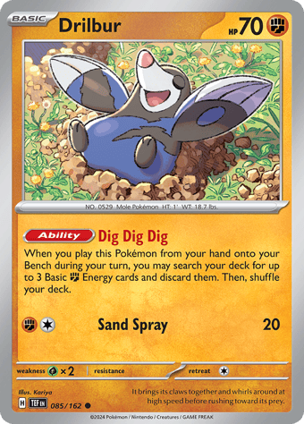 Drilbur Temporal Forces Pokemon Card