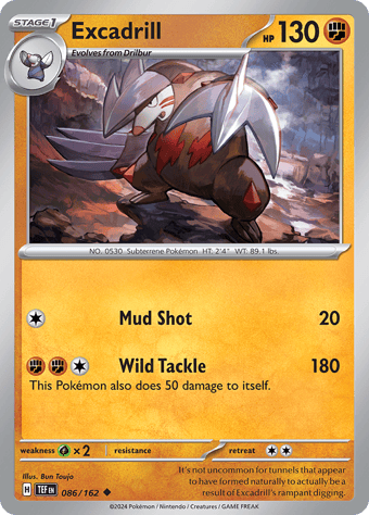 Excadrill Temporal Forces Pokemon Card