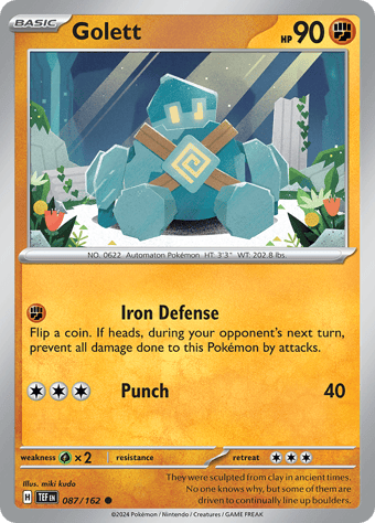 Golett Temporal Forces Pokemon Card