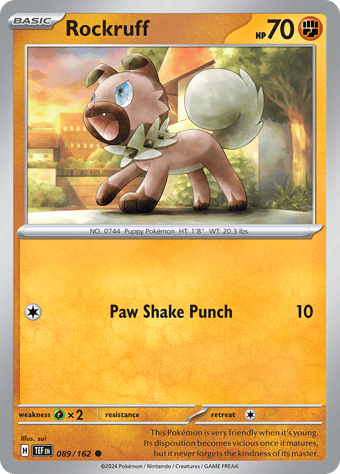 Rockruff Temporal Forces Pokemon Card