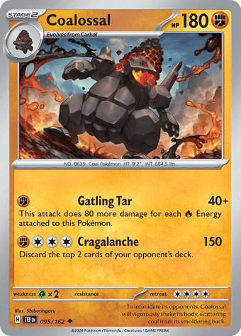 Coalossal Temporal Forces Pokemon Card