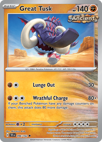 Great Tusk Temporal Forces Pokemon Card