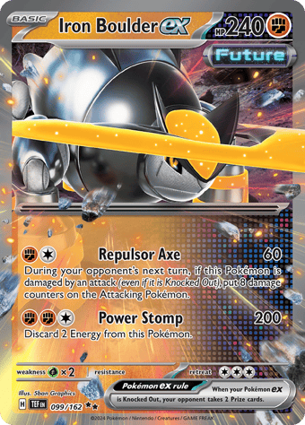 Iron Boulder ex Temporal Forces Pokemon Card