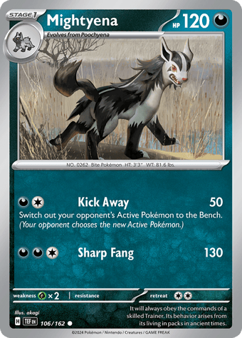 Mightyena Temporal Forces Pokemon Card