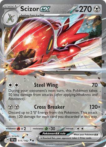 Scizor ex Temporal Forces Pokemon Card