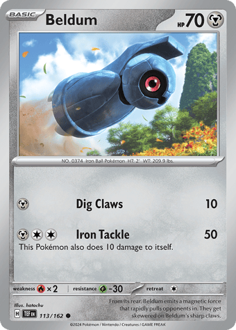 Beldum Temporal Forces Pokemon Card