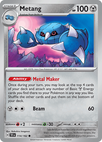 Metang Temporal Forces Pokemon Card
