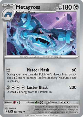 Metagross Temporal Forces Pokemon Card