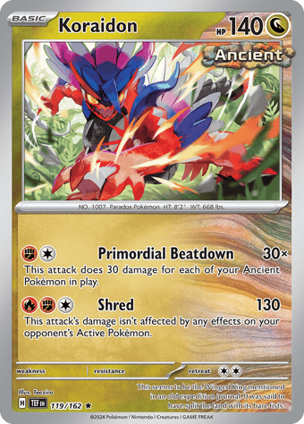 Koraidon Temporal Forces Pokemon Card