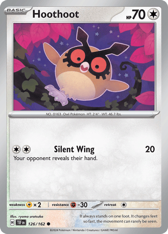 Hoothoot Temporal Forces Pokemon Card