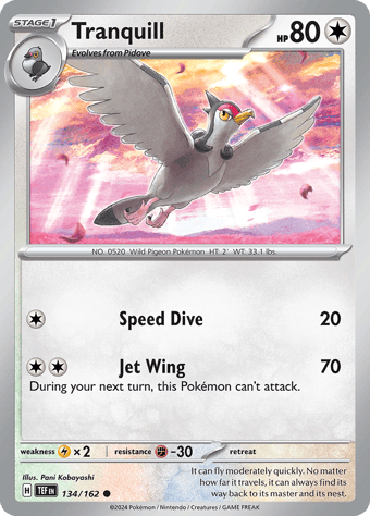 Tranquill Temporal Forces Pokemon Card