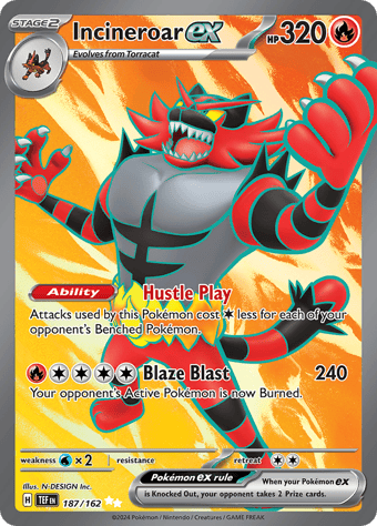 Incineroar ex Temporal Forces Pokemon Card