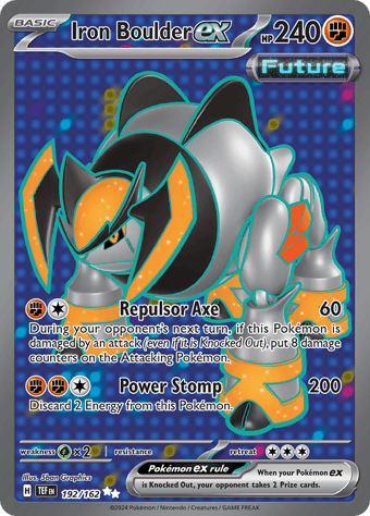 Iron Boulder ex Temporal Forces Pokemon Card