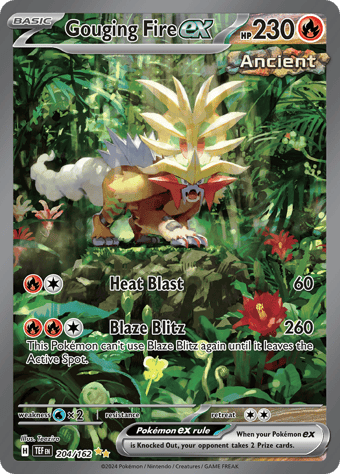 Gouging Fire ex Temporal Forces Pokemon Card