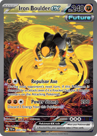 Iron Boulder ex Temporal Forces Pokemon Card