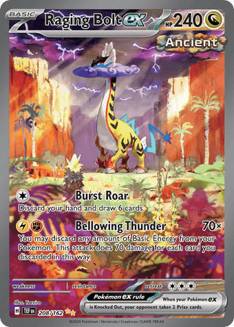 Raging Bolt ex Temporal Forces Pokemon Card