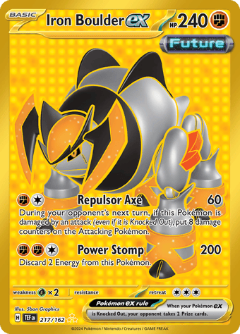 Iron Boulder ex Temporal Forces Pokemon Card
