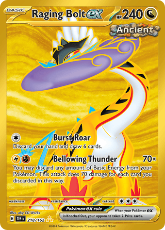 Raging Bolt ex Temporal Forces Pokemon Card