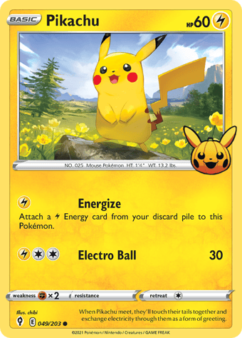 Pikachu Trick or Trade Pokemon Card